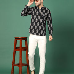 Men’s Mandarin Collar Kurta-Full