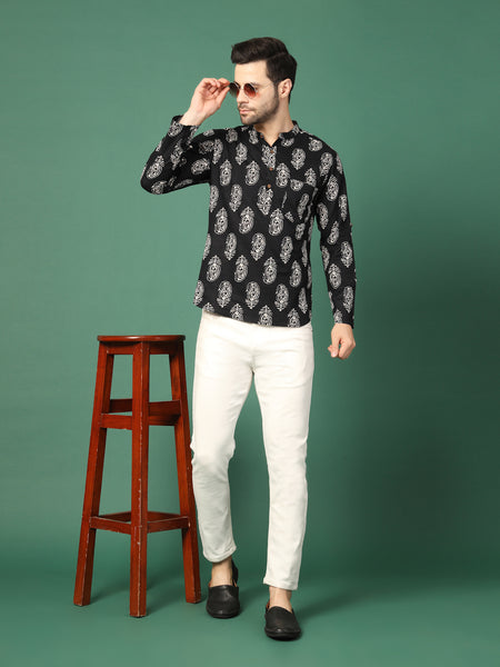 Men’s Mandarin Collar Kurta-Full