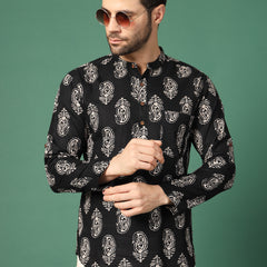 Men’s Mandarin Collar Kurta-Look