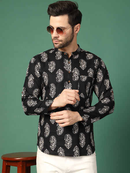 Men’s Mandarin Collar Kurta-Look