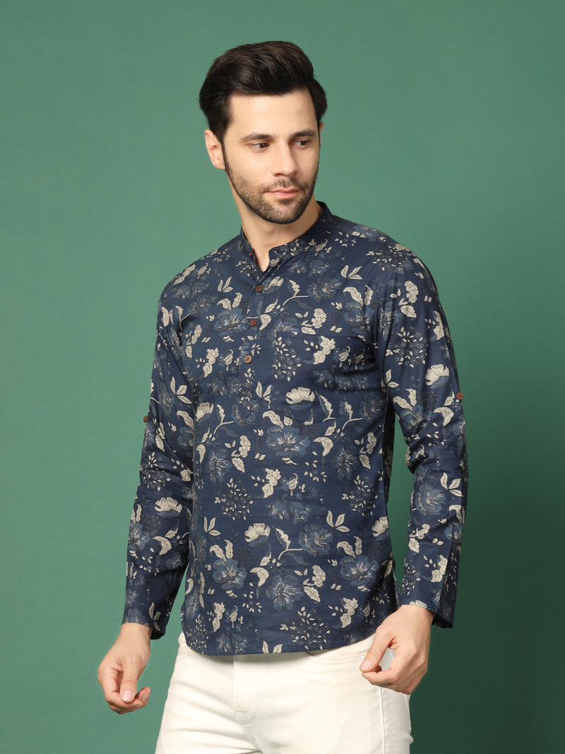 Men’s Blue  Madrinen Kurta-Half