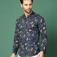 Men’s Blue  Madrinen Kurta-Half