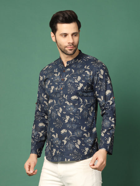 Men’s Blue  Madrinen Kurta-Half