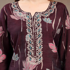 Women Floral Printed Regular Kurta with Trousers & With Dupatta