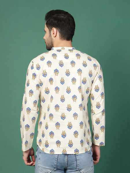 Men’sKurta with  Collar-Back
