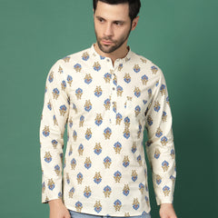 Men’sKurta with  Collar-Fornt