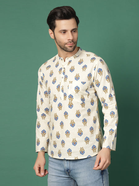 Men’sKurta with  Collar-Full
