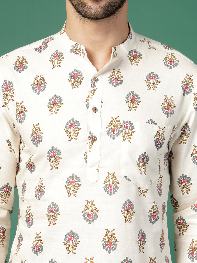  Men’s Ethnic Printed Kurta -Zoom