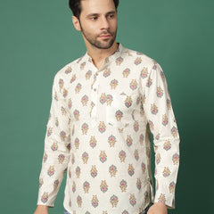  Men’s Ethnic Printed Kurta -Side