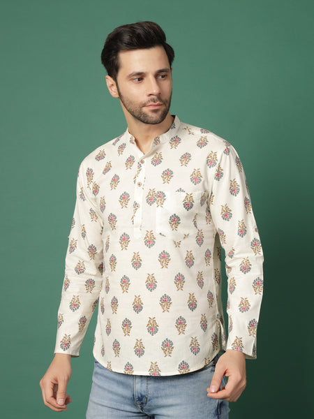  Men’s Ethnic Printed Kurta -Side