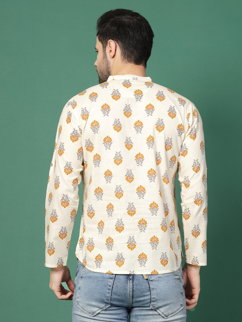 Ivory Crest Men’s Classic Printed Kurta -back