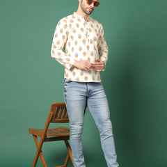 Ivory Crest Men’s Classic Printed Kurta -Full