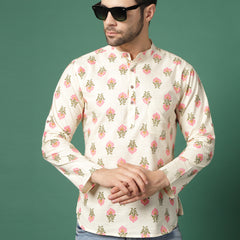 Snowveil Men’s Contemporary Printed Kurta - Style