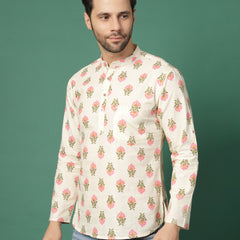 Snowveil Men’s Contemporary Printed Kurta - side