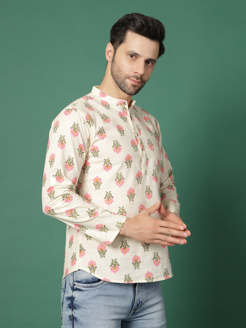 Snowveil Men’s Contemporary Printed Kurta - Style