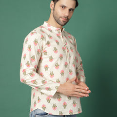 Snowveil Men’s Contemporary Printed Kurta - Style