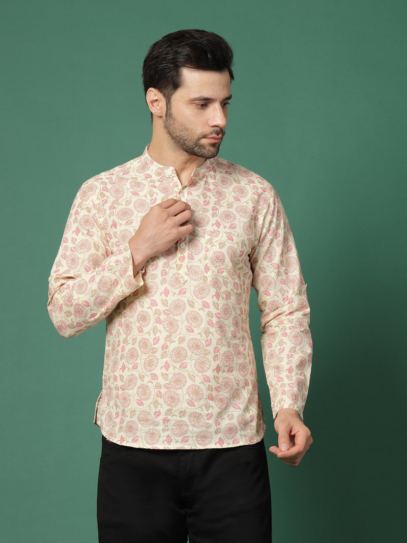 Frostline Men’s Elegant Printed Kurta -Front