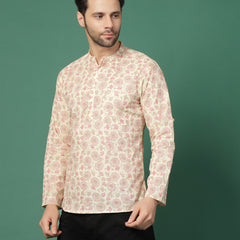 Frostline Men’s Elegant Printed Kurta -Side