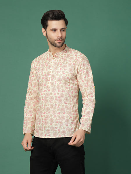Frostline Men’s Elegant Printed Kurta -Side