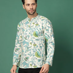 Casual wear white floral printed shirt
