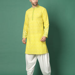 Festive wear lime green kurta
