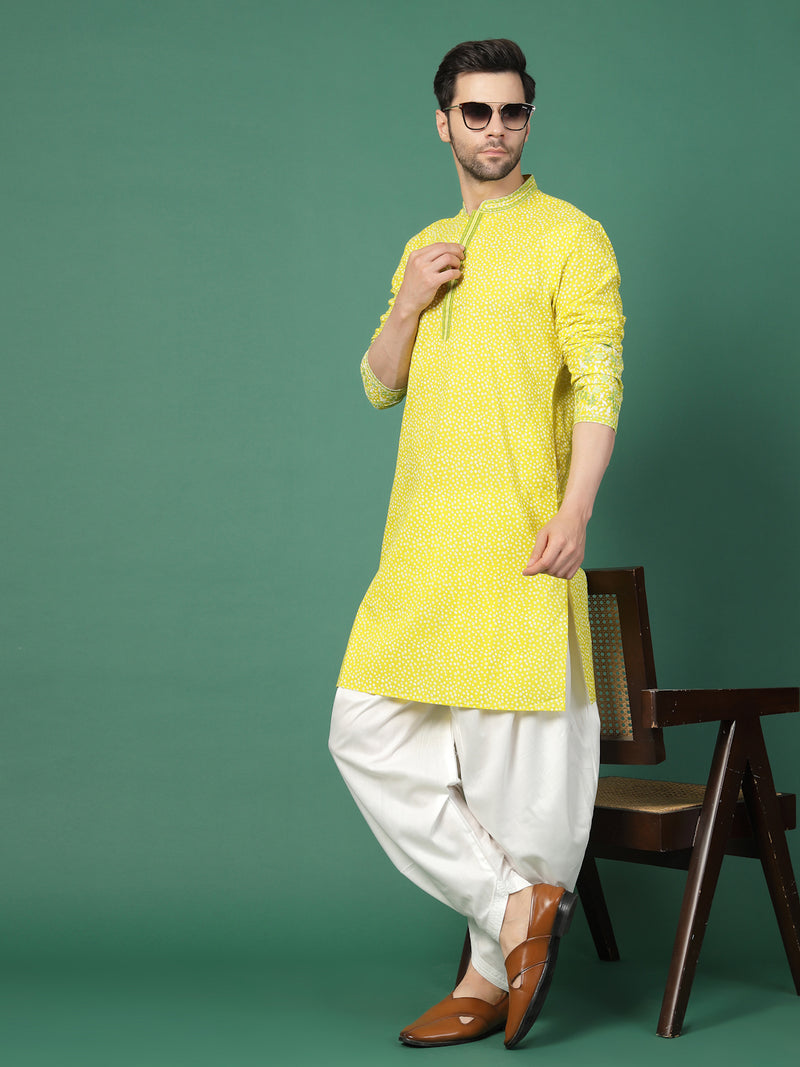 Side view embroidered kurta for men
