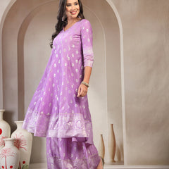 Women Printed Kurta & Sharara with Dupatta Set