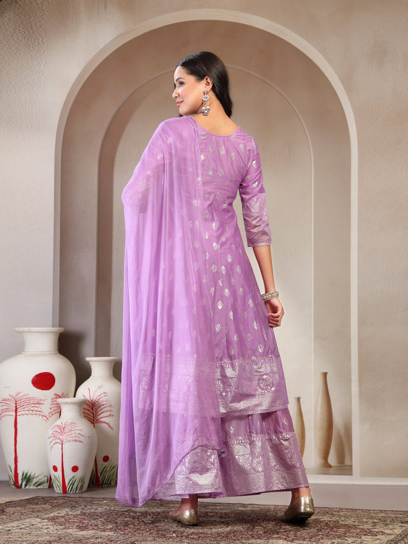 Women Printed Kurta & Sharara with Dupatta Set