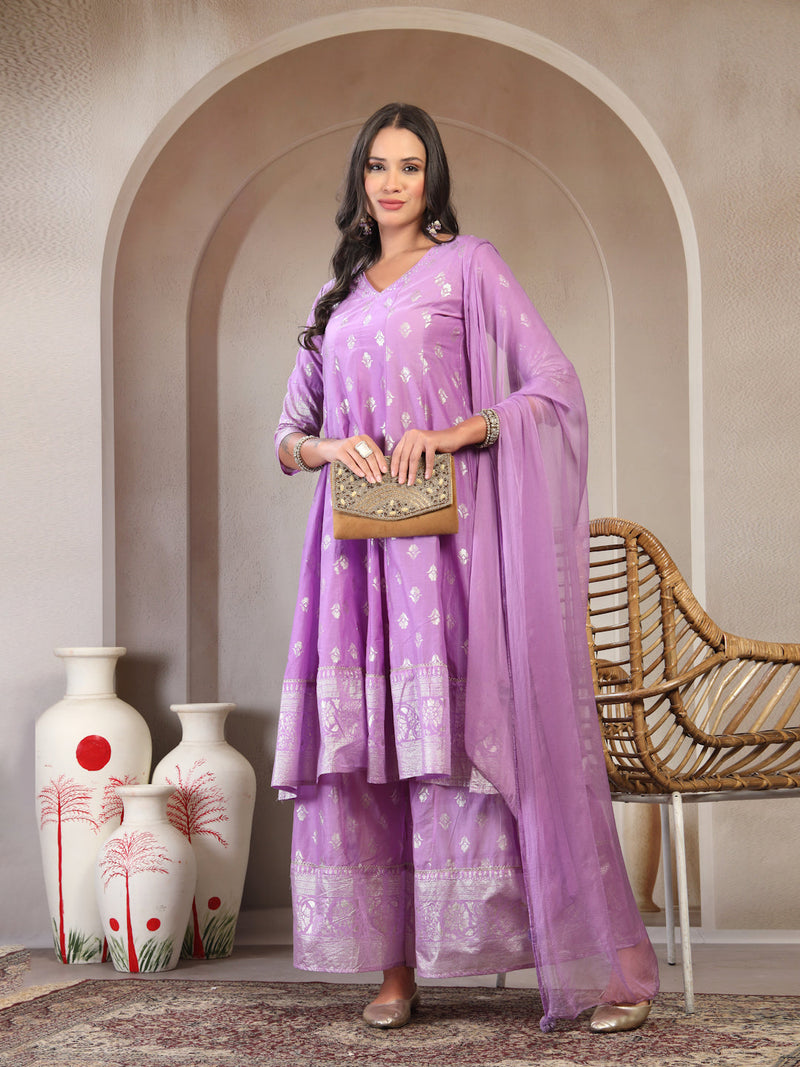 Women Printed Kurta & Sharara with Dupatta Set