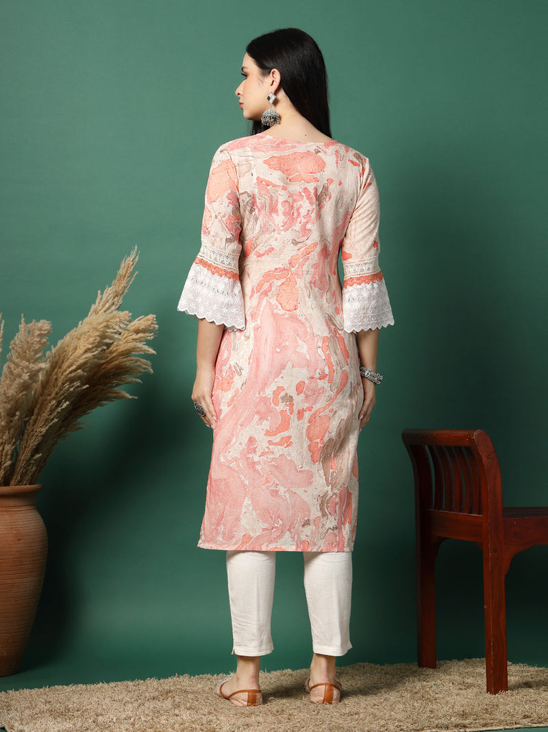 Women Multi-Color Embroidered Straight Kurta