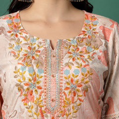 Women Multi-Color Embroidered Straight Kurta