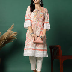 Women Multi-Color Embroidered Straight Kurta