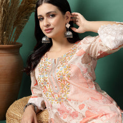 Women Multi-Color Embroidered Straight Kurta