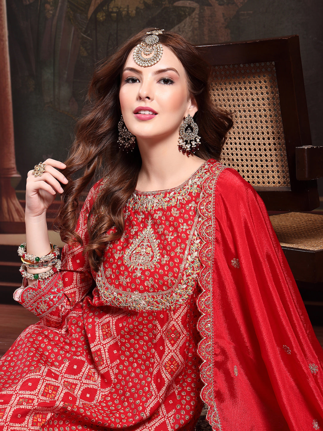 Regal Red Anarkali