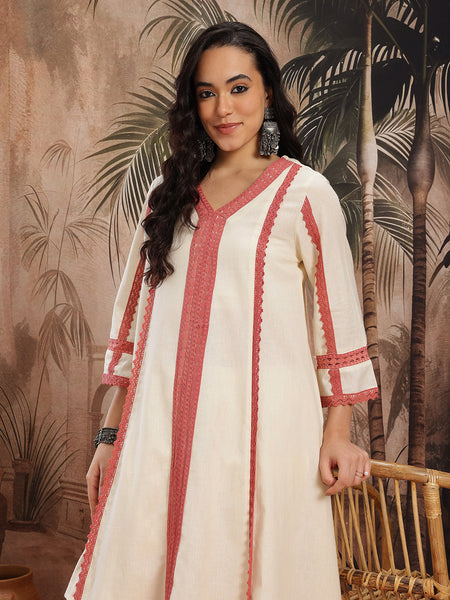Ivory Essence Cotton Kurta with Dhoti Set