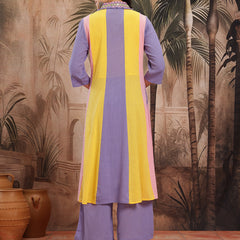 Azure Charm Embroidered Cotton Kurta Trouser Set