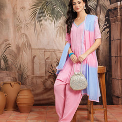 Blush Royale Embroidered Cotton Kurta Dhoti Set