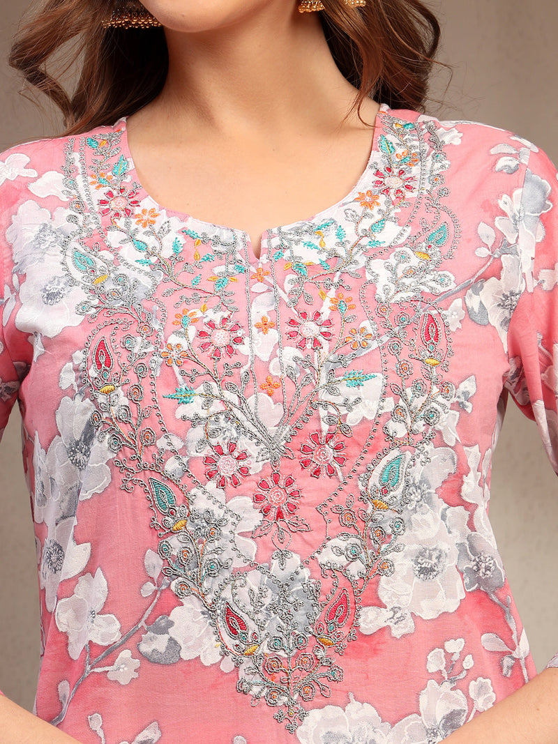 Women Peach Pure Cotton Kurta Sets