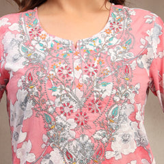 Women Peach Pure Cotton Kurta Sets