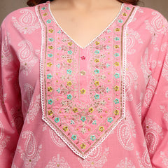 Women Pink Pure Cotton Kurta Sets