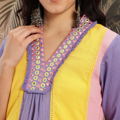 Azure Charm Embroidered Cotton Kurta Trouser Set
