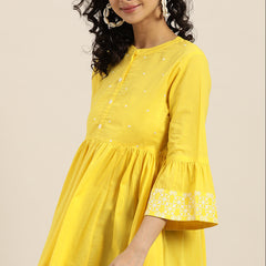 Side view embroidered cotton top
