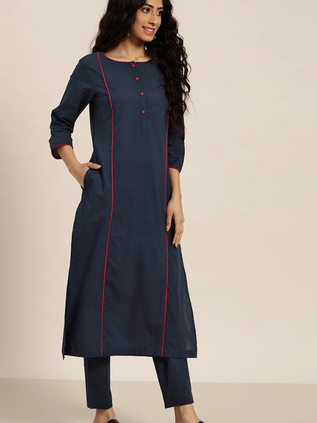 Side view cotton kurta set women
