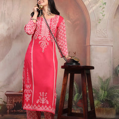 Women Pink Printed Rayon Kurta Palazzo Set