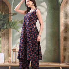 Lady Blue Embroidered Kurta Palazzo Set