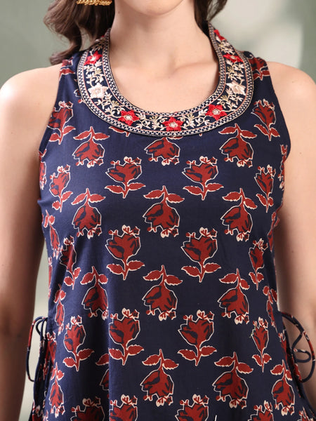 Lady Blue Embroidered Kurta Palazzo Set