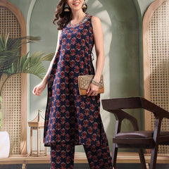Lady Blue Embroidered Kurta Palazzo Set