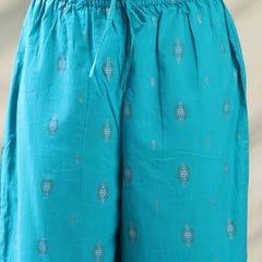 Female Turquoise Blue Embroidered Kurta Set