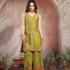 Designer viscose kurta set with sharara bottom