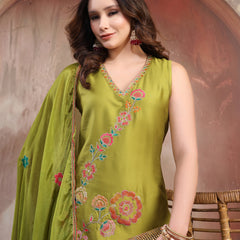 Elegant ethnic wear sharara set with dupatta drape
